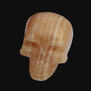 Banded Yellow Calcite skull 49mm 185.6g in sunlight - Rocks and Things Store