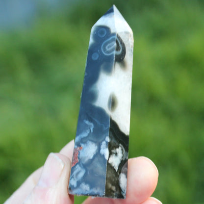 Black Cherry Blossom Onyx Agate wand 70g Rocks and Things