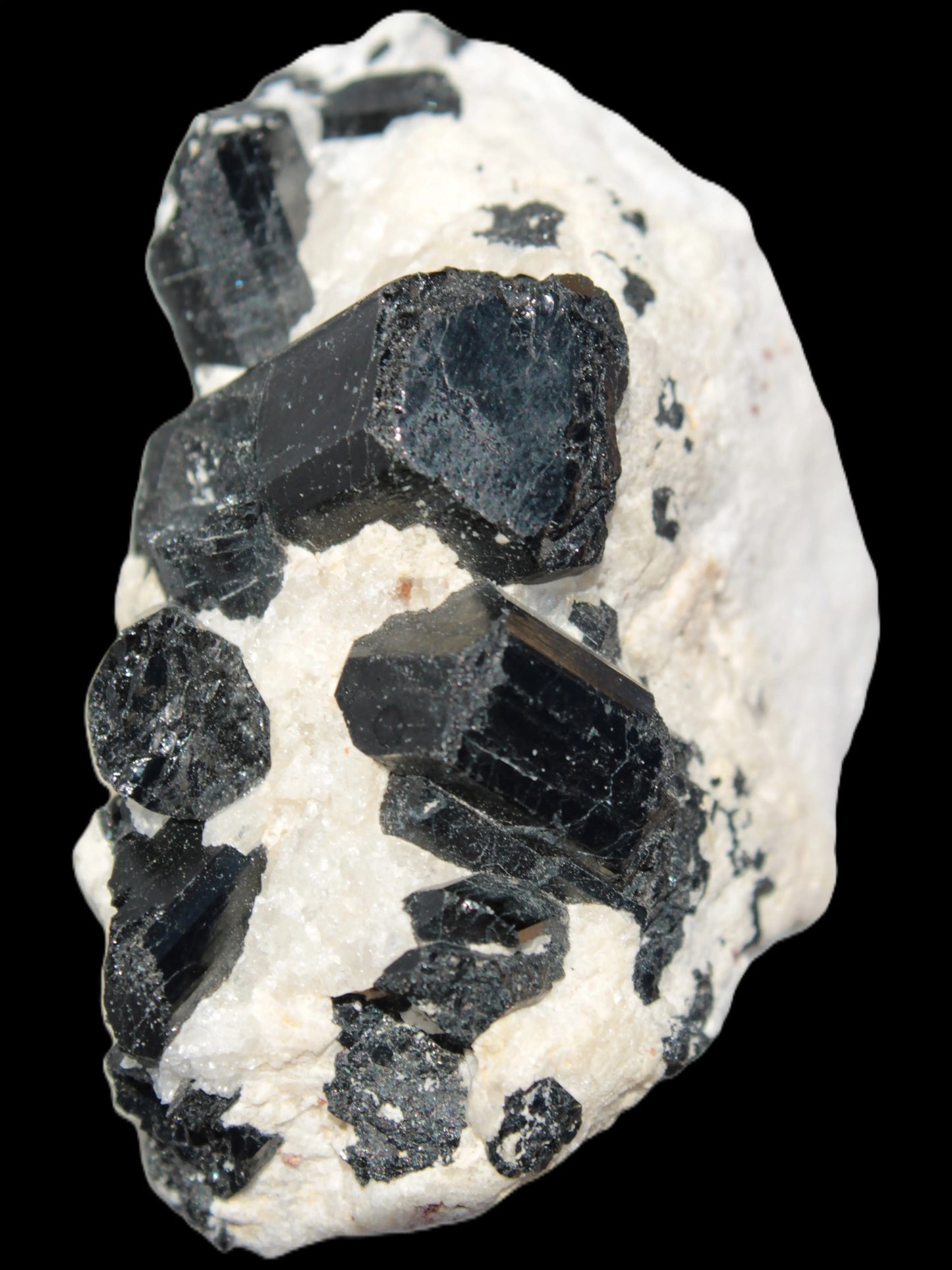 Black Tourmaline cluster in Calcite matrix 78*36*68mm 254g Rocks and Things Store