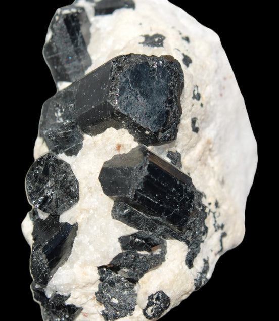 Black Tourmaline cluster in Calcite matrix 78*36*68mm 254g Rocks and Things Store