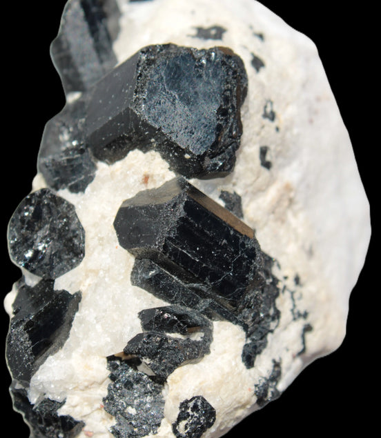 Black Tourmaline cluster in Calcite matrix 78*36*68mm 254g Rocks and Things Store