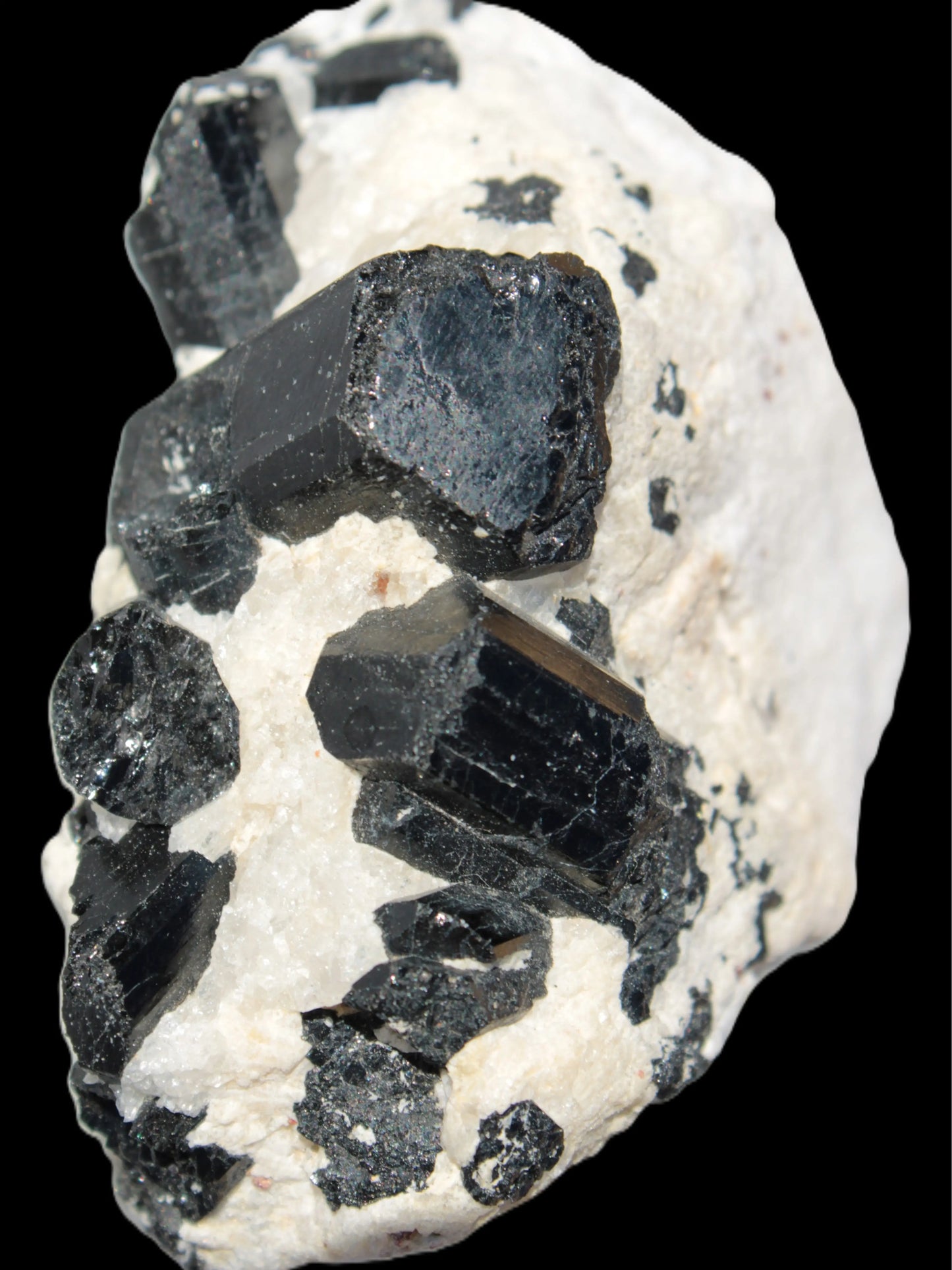 Black Tourmaline cluster in Calcite matrix 78*36*68mm 254g Rocks and Things Store