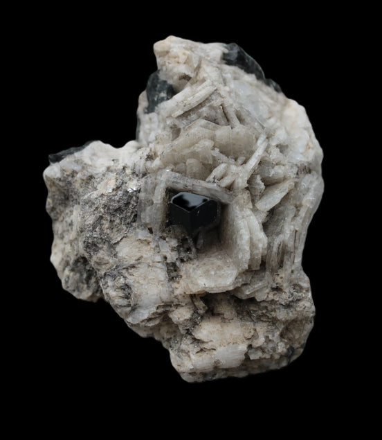 Black Tourmaline pyramidal terminated crystal in Mica Feldspar matrix from Skardu, Pakistan 144.7g Rocks and Things