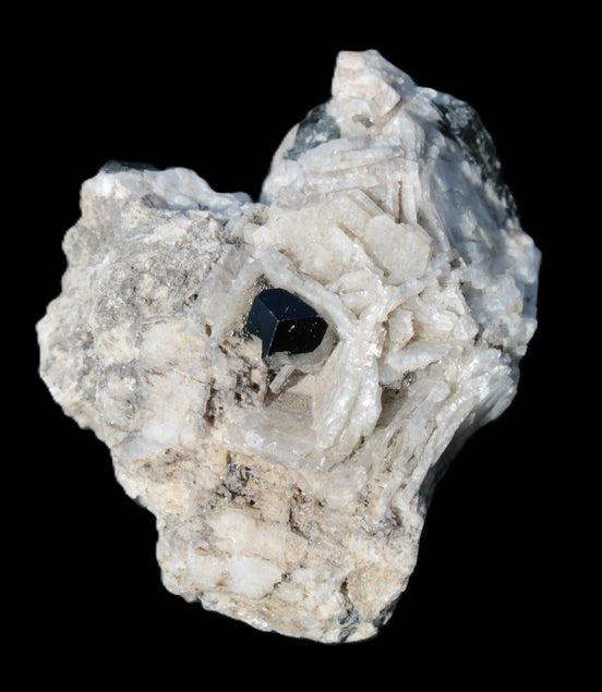 Black Tourmaline pyramidal terminated crystal in Mica Feldspar matrix from Skardu, Pakistan 144.7g Rocks and Things