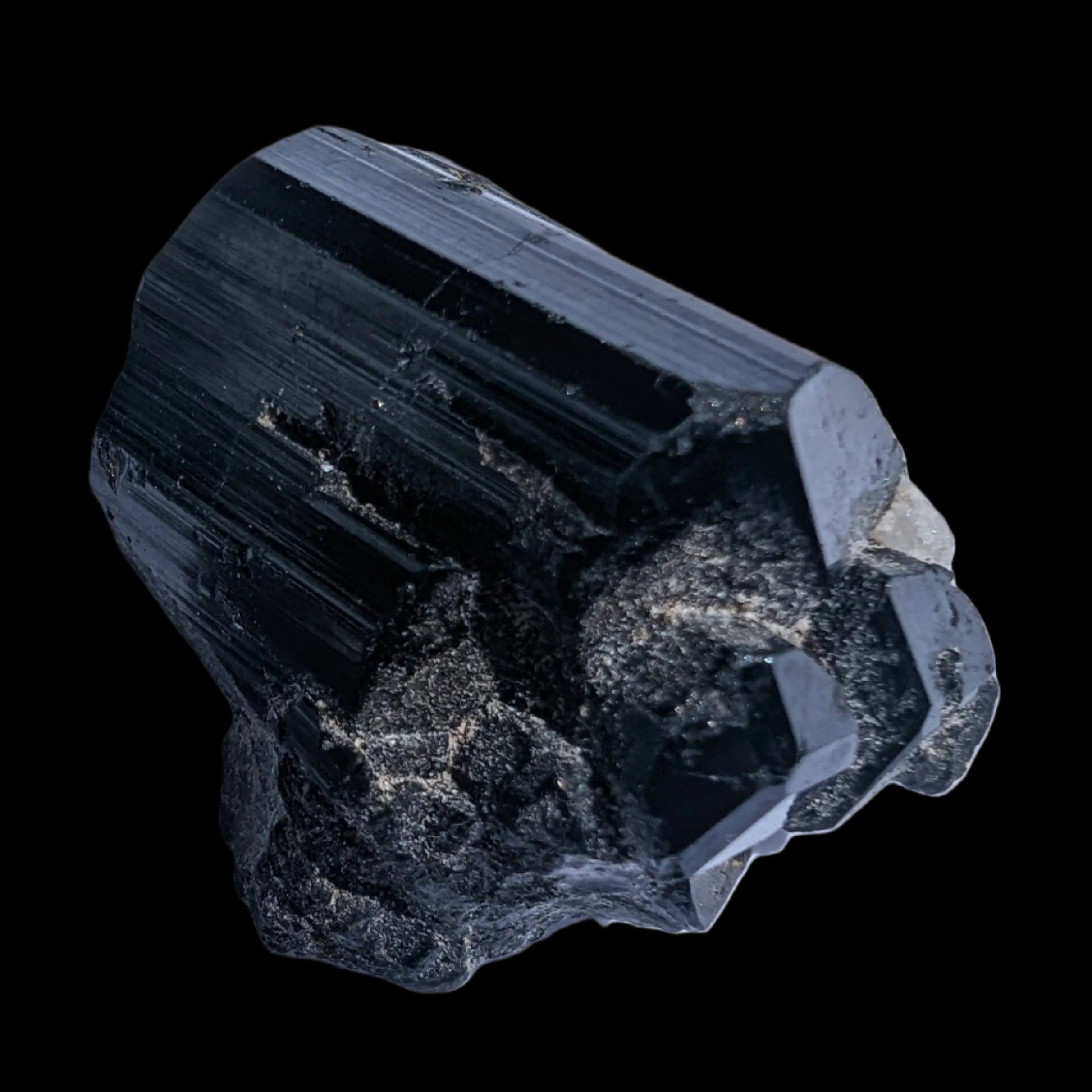 Black Tourmaline terminated crystal from Skardu, Pakistan 88.9ct 17.8g in sunshine - Rocks and Things Store