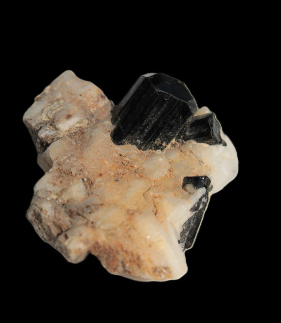 Black Tourmaline terminated crystal in Feldspar from Skardu, Pakistan 45.7ct 9.1g - Rocks and Things Store