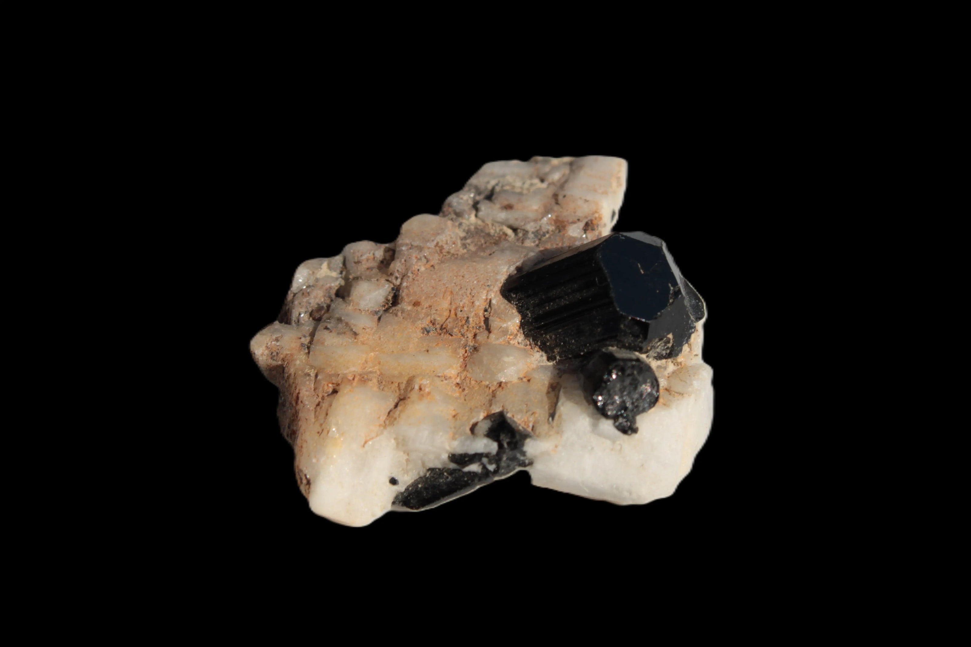 Black Tourmaline terminated crystal in Feldspar from Skardu, Pakistan 45.7ct 9.1g Rocks and Things