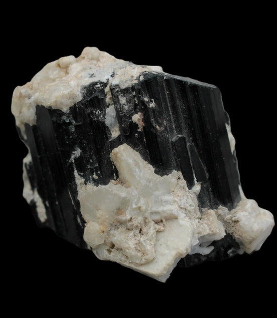Black Tourmaline terminated crystal with Feldspar from Skardu  610.6ct 122g Rocks and Things
