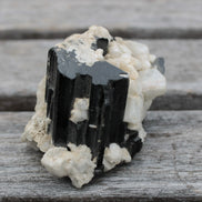 Black Tourmaline terminated crystal with Feldspar from Skardu  610.6ct 122g Rocks and Things