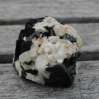 Black Tourmaline terminated crystal with Feldspar from Skardu  610.6ct 122g Rocks and Things