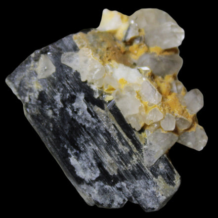 Black Tourmaline with Feldspar Quartz UV reactive matrix 88.2ct 17.7g in LED light -  Rocks and Things Store