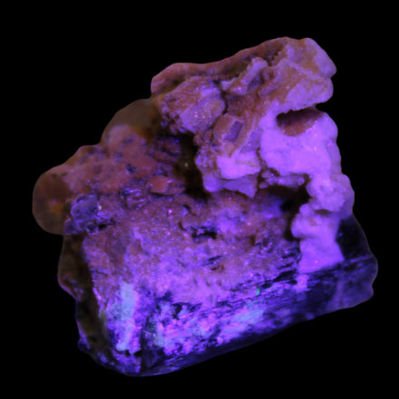 Black Tourmaline with Feldspar Quartz UV reactive matrix 88.2ct 17.7g in UV light -  Rocks and Things Store