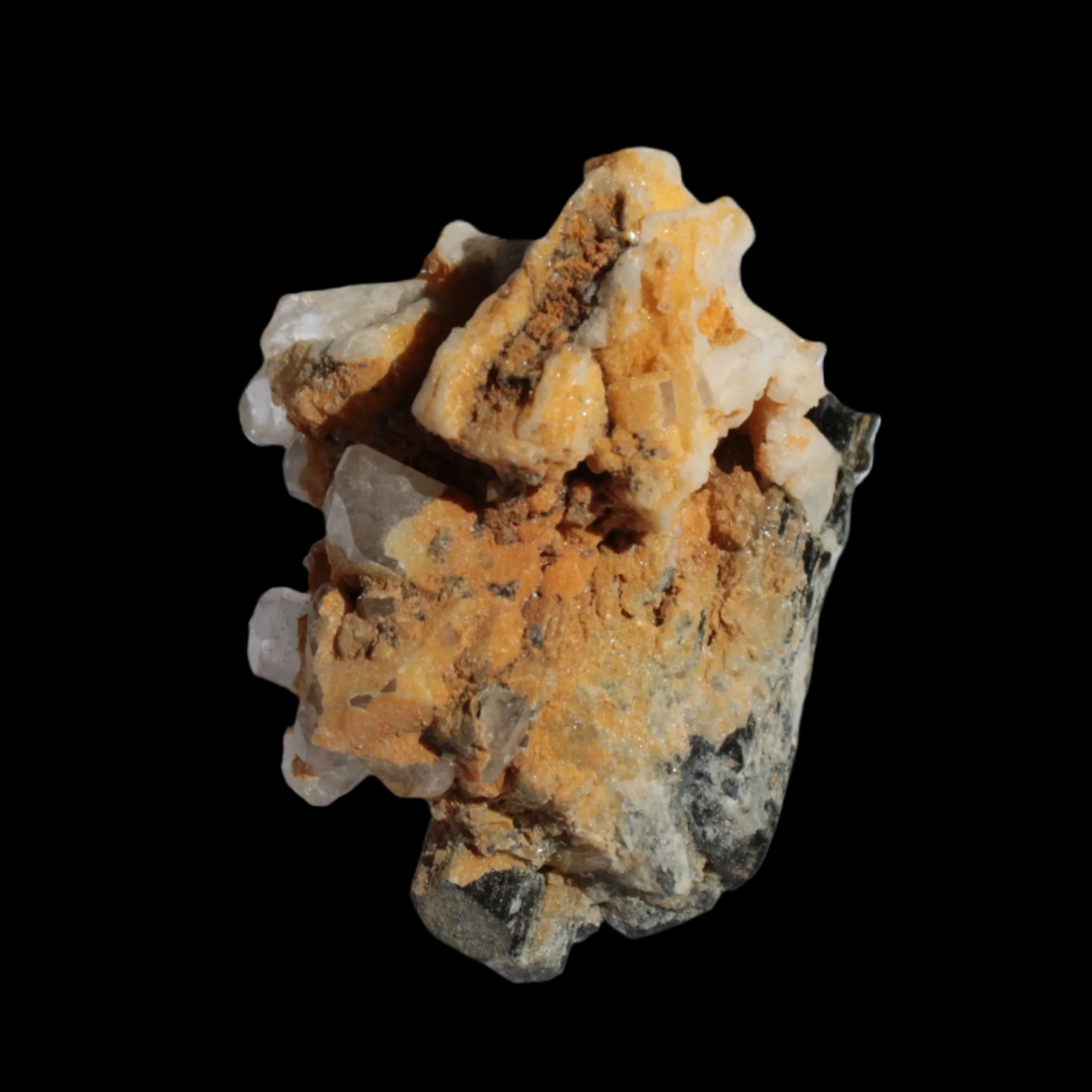 Black Tourmaline with Feldspar Quartz UV reactive matrix 88.2ct 17.7g in LED light -  Rocks and Things Store