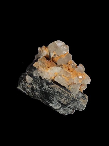 Black Tourmaline with Feldspar Quartz UV reactive matrix 88.2ct 17.7g in LED light - Rocks and Things Store