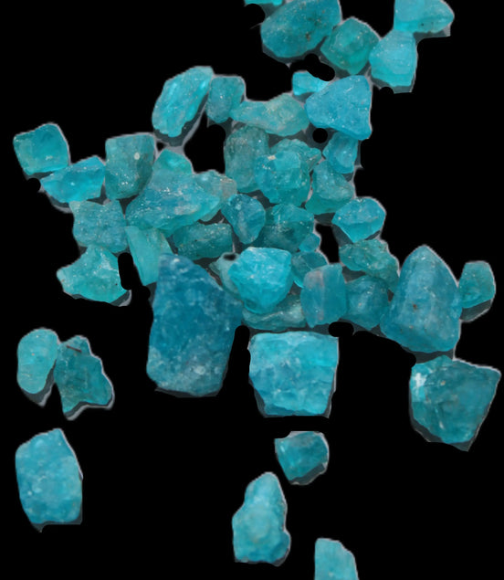 Blue Apatite tiny raw crystals 9-10g Rocks and Things