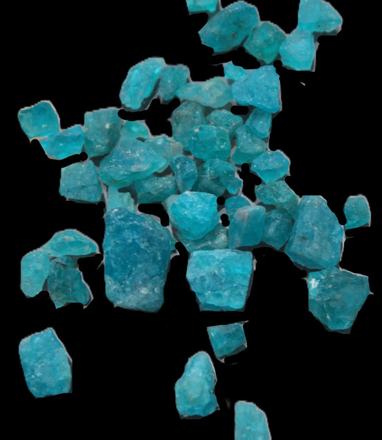 Blue Apatite tiny raw crystals 9-10g Rocks and Things