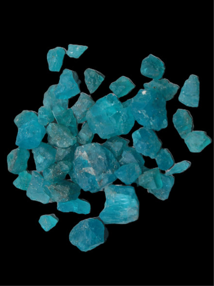 Blue Apatite tiny raw crystals 9-10g Rocks and Things