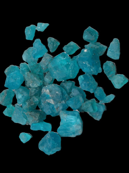 Blue Apatite tiny raw crystals 9-10g Rocks and Things
