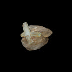 Blue Aquamarine Yellow Heliodor terminated crystal cross on double-terminated 10.3g in sunlight - Rocks and Things Store