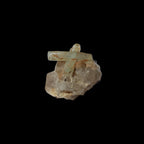 Blue Aquamarine Yellow Heliodor terminated crystal cross on double-terminated 10.3g in sunlight - Rocks and Things Store