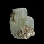 Blue Aquamarine stepped terminated crystal ladder with Muscovite from Afghanistan 26.4g in sunlight - Rocks and Things Store