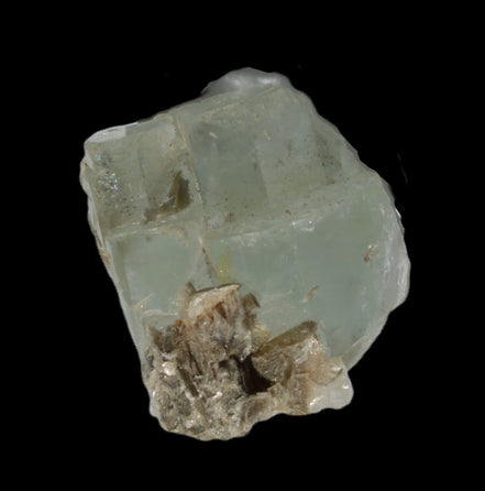 Blue Aquamarine stepped terminated crystal ladder with Muscovite from Afghanistan 26.4g in sunlight - Rocks and Things Store