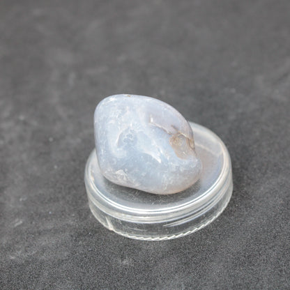 Blue Chalcedony tumbled stone 18g Rocks and Things