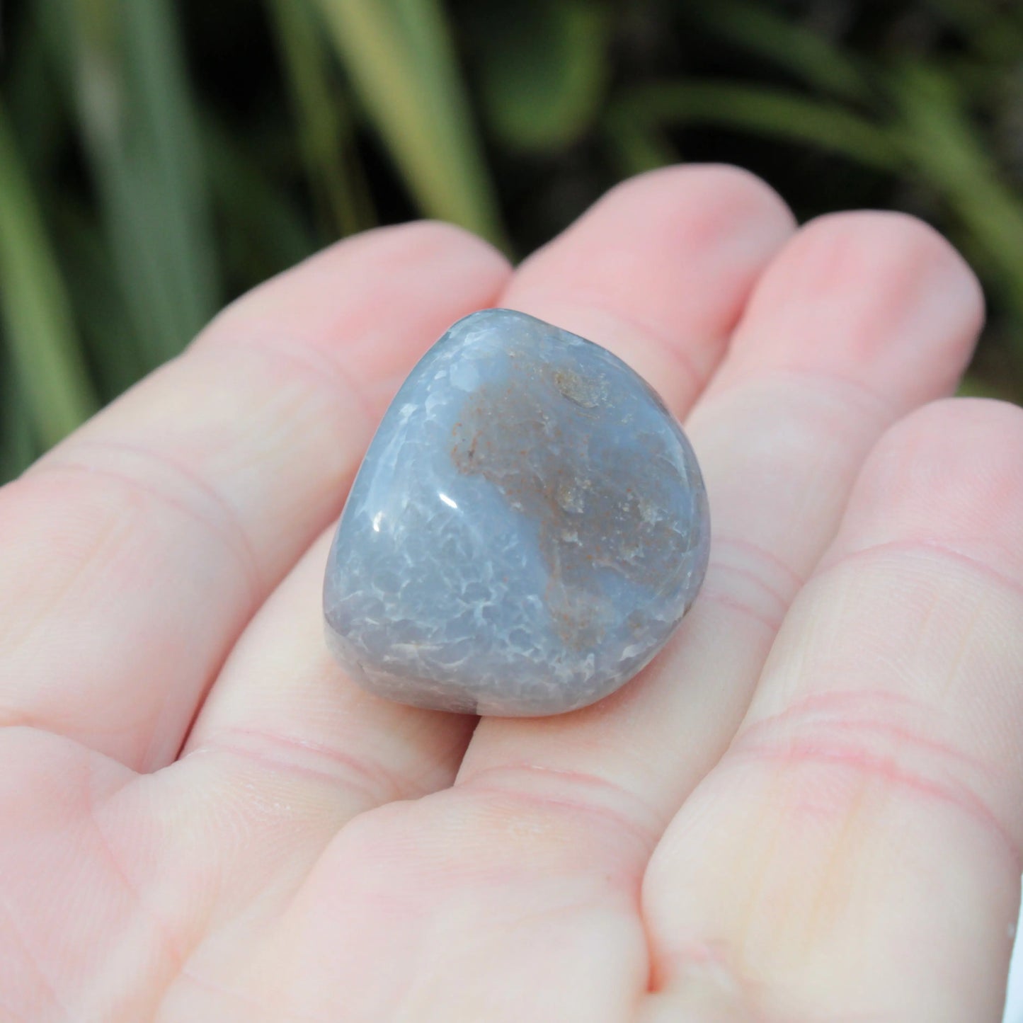 Blue Chalcedony tumbled stone 18g Rocks and Things