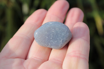 Blue Chalcedony tumbled stone 18g Rocks and Things