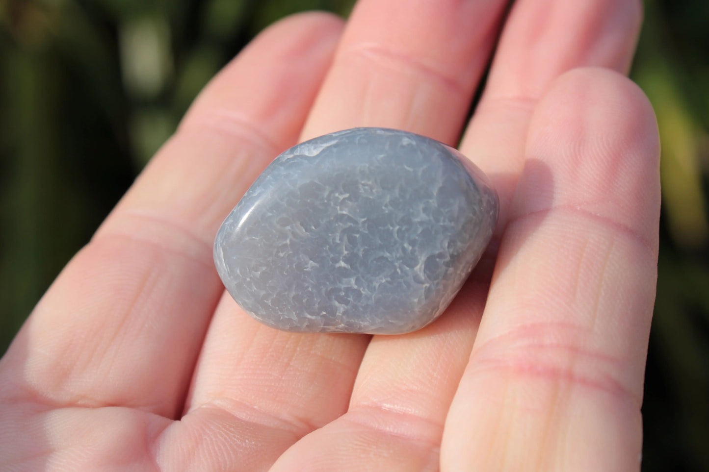 Blue Chalcedony tumbled stone 18g Rocks and Things