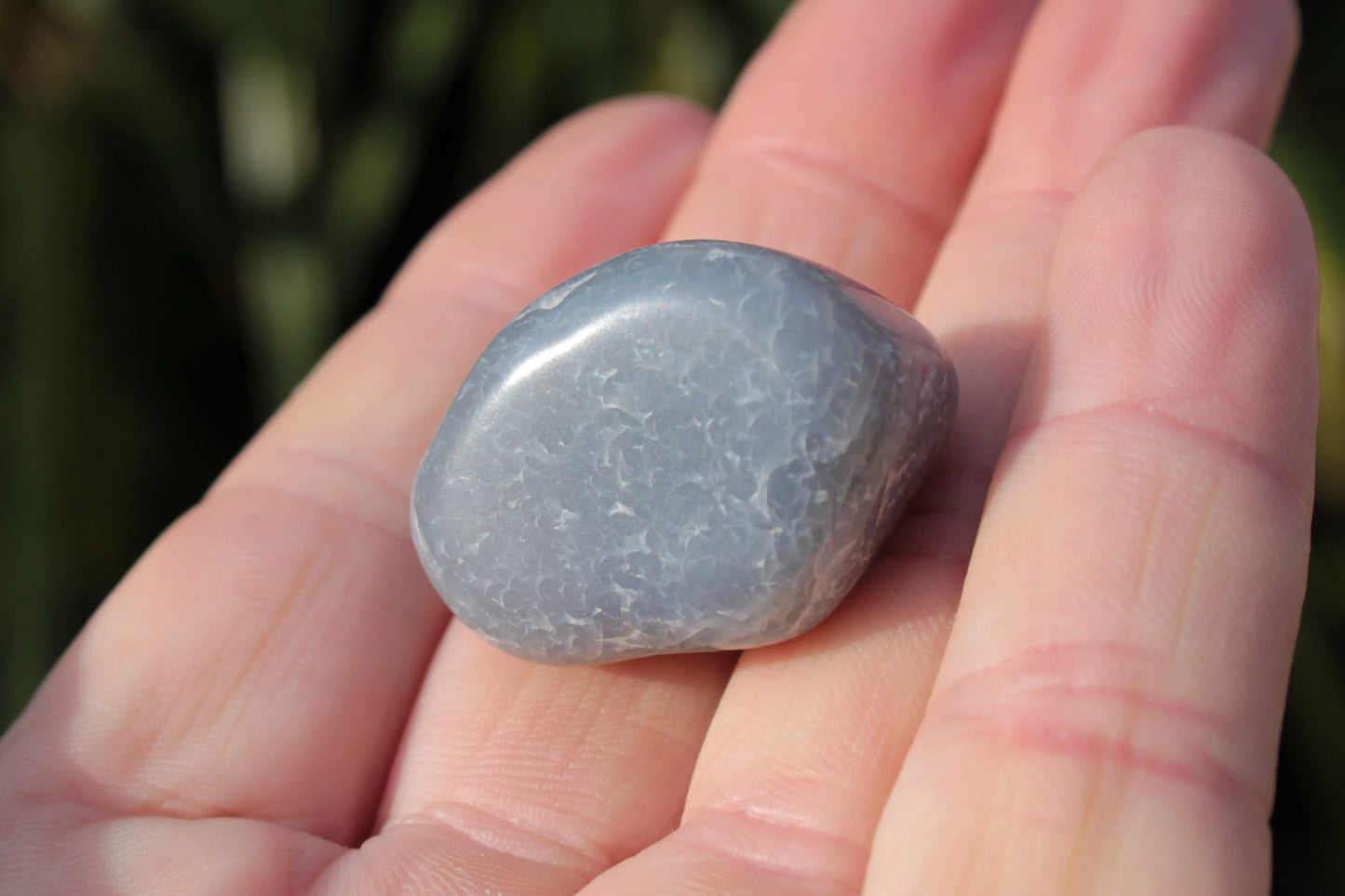 Blue Chalcedony tumbled stone 18g Rocks and Things