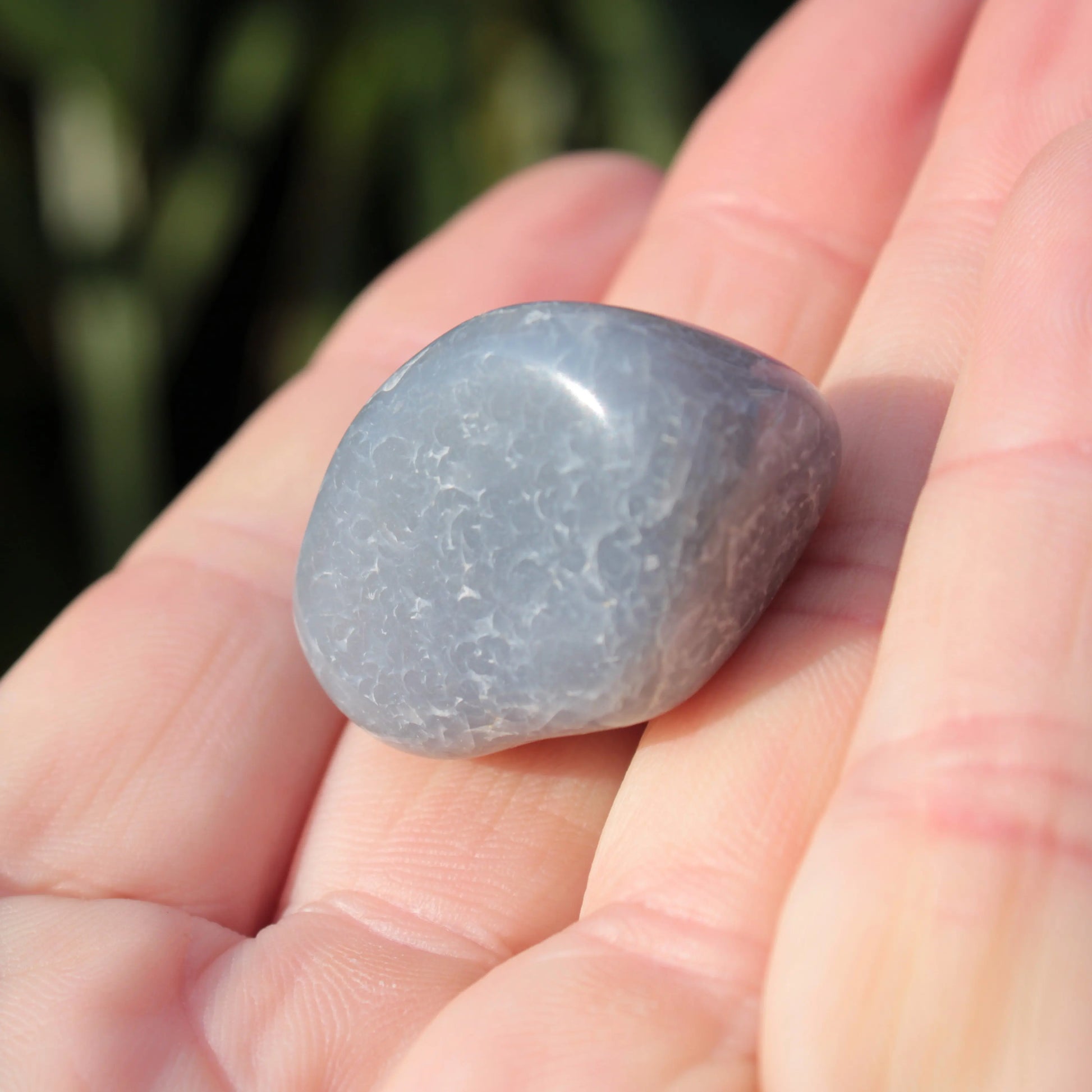 Blue Chalcedony tumbled stone 18g Rocks and Things