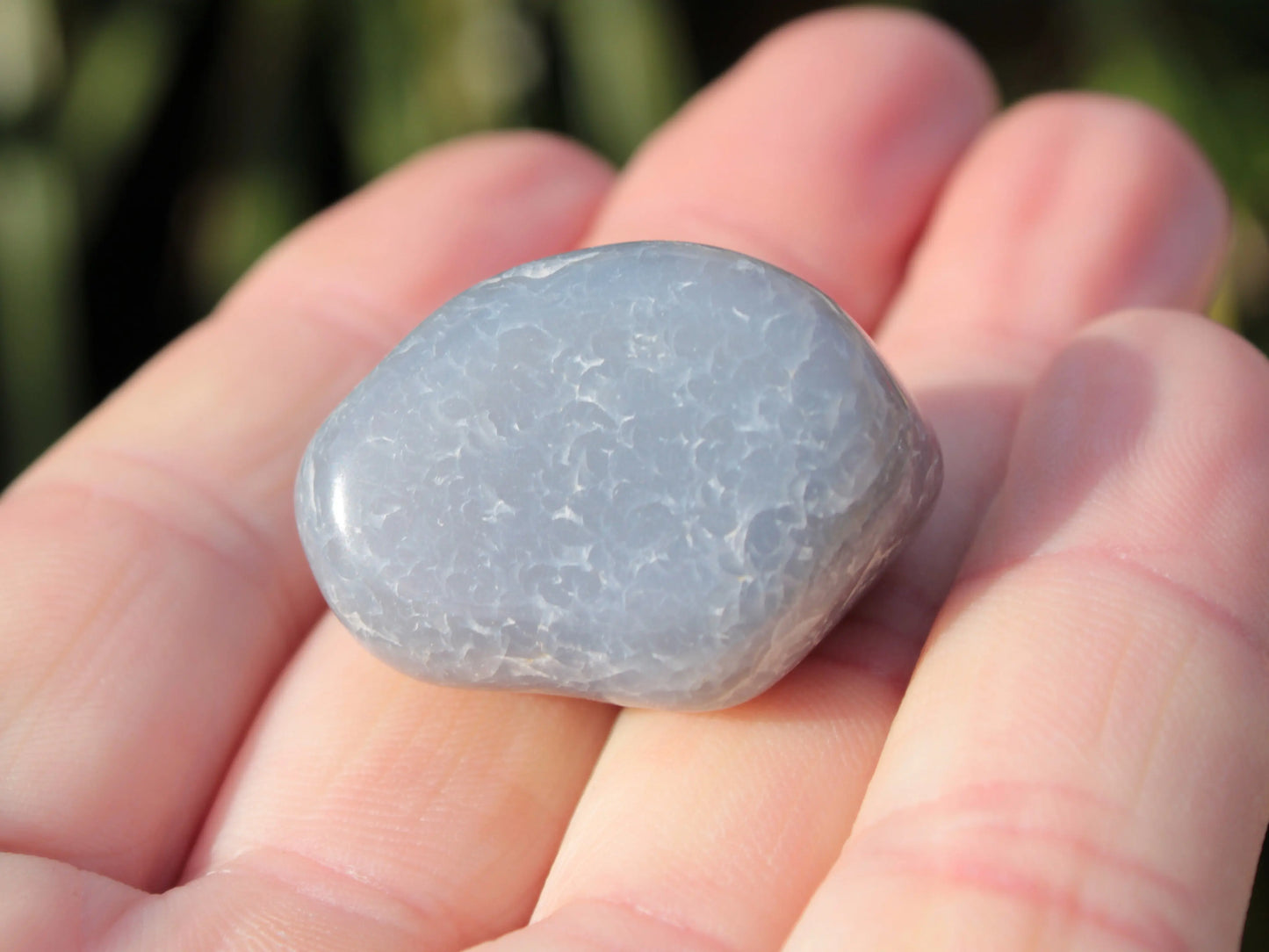 Blue Chalcedony tumbled stone 18g Rocks and Things