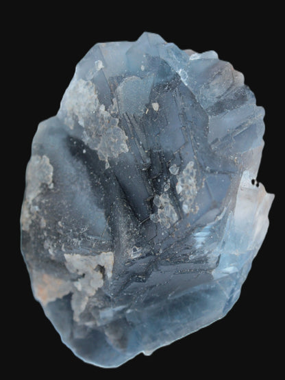 Blue Fluorite cubic cluster with Clear Calcite 168.8g Rocks and Things