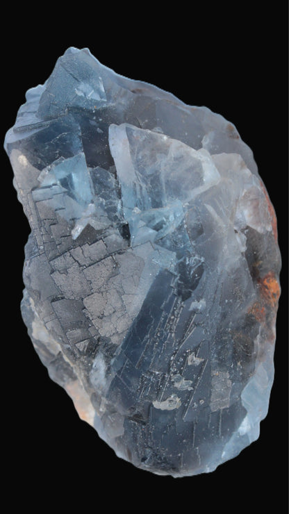 Blue Fluorite cubic cluster with Clear Calcite 168.8g Rocks and Things