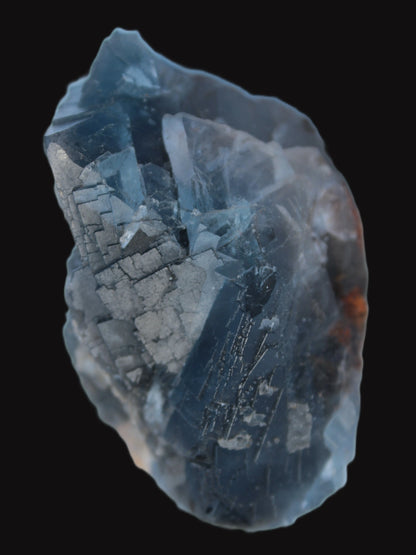 Blue Fluorite cubic cluster with Clear Calcite 168.8g Rocks and Things