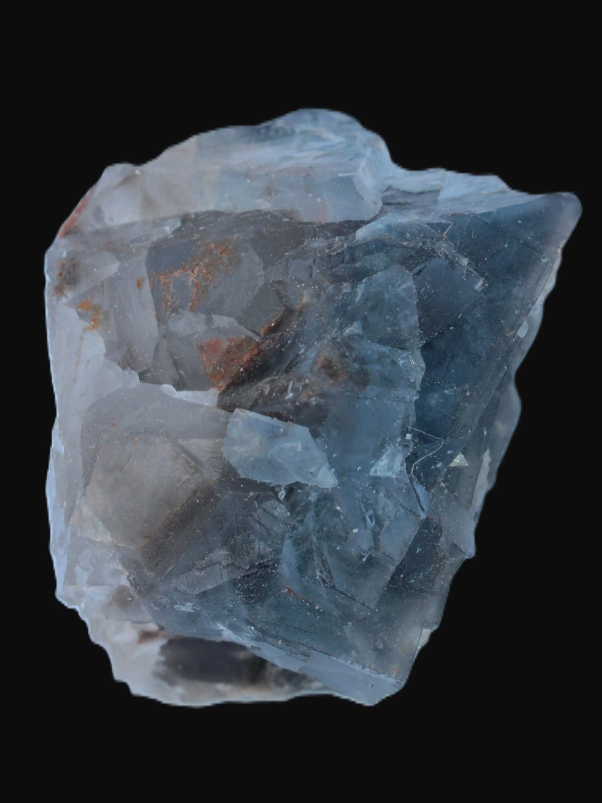 Blue Fluorite cubic cluster with Clear Calcite 168.8g Rocks and Things