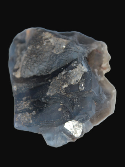 Blue Fluorite cubic cluster with Clear Calcite 168.8g Rocks and Things