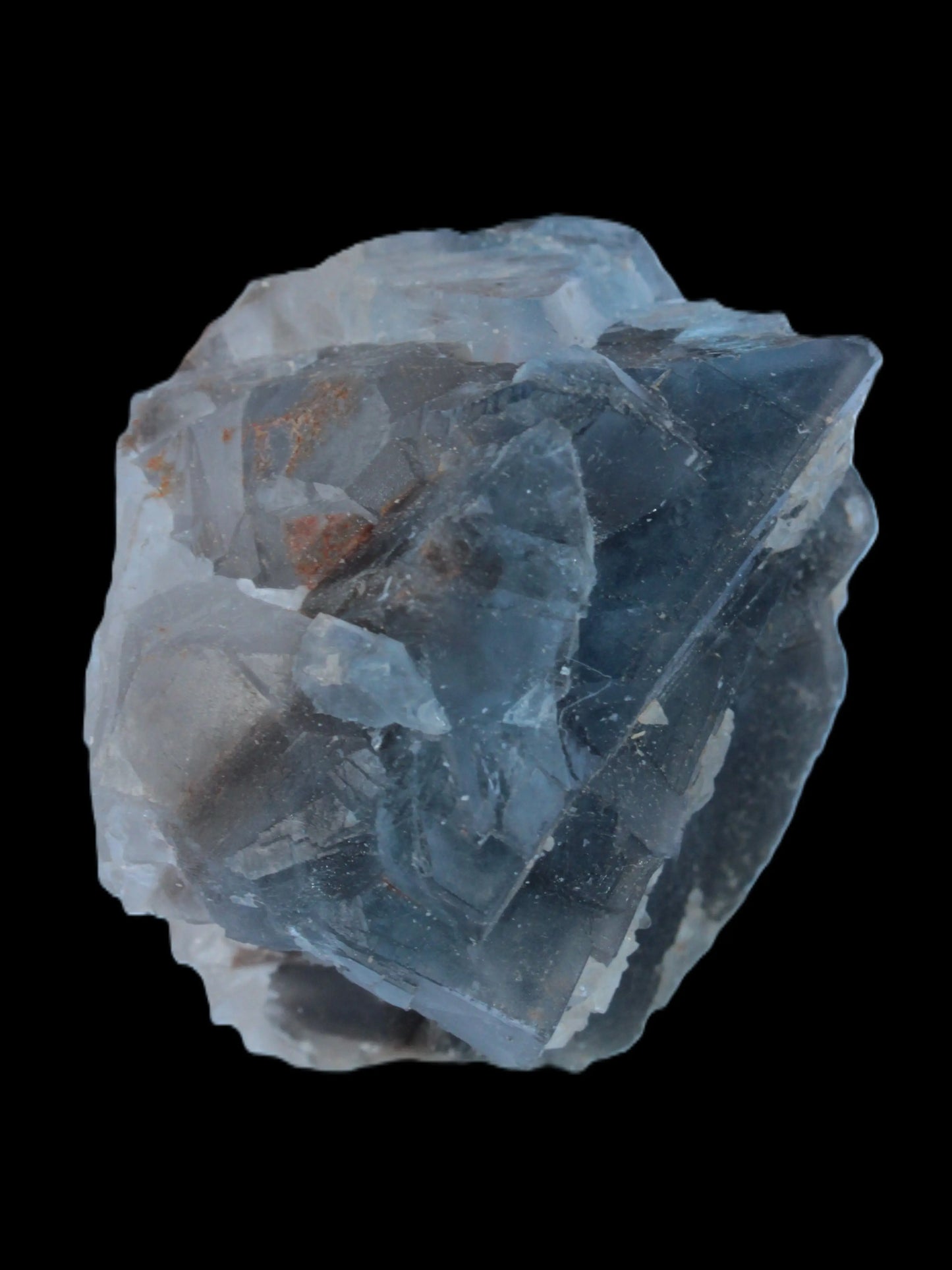 Blue Fluorite cubic cluster with Clear Calcite 168.8g Rocks and Things