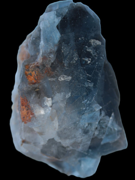 Blue Fluorite cubic cluster with Clear Calcite 168.8g Rocks and Things