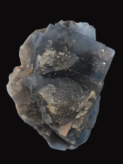 Blue Fluorite cubic cluster with Clear Calcite 168.8g Rocks and Things