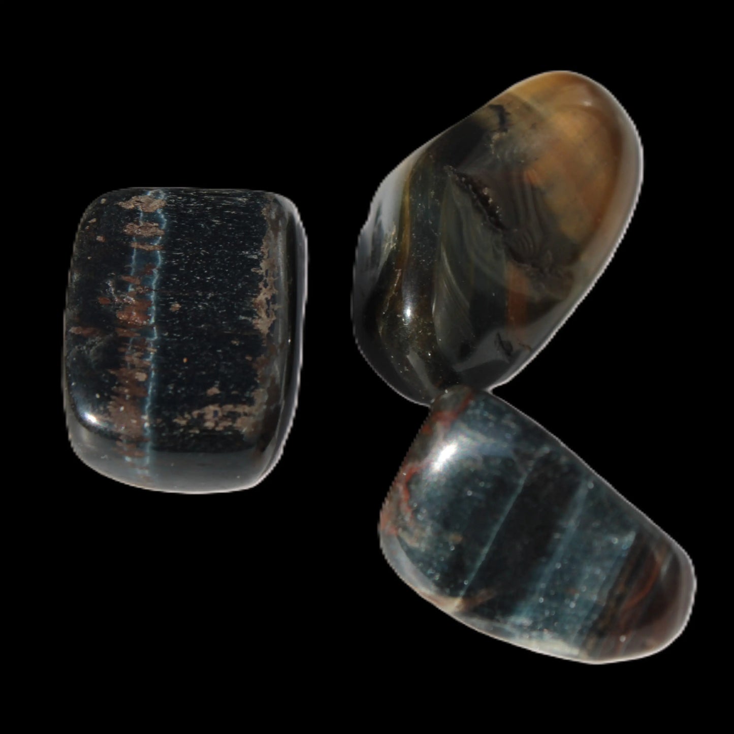 Blue Tigers Eye 3 tumbled stones 10-12g Rocks and Things