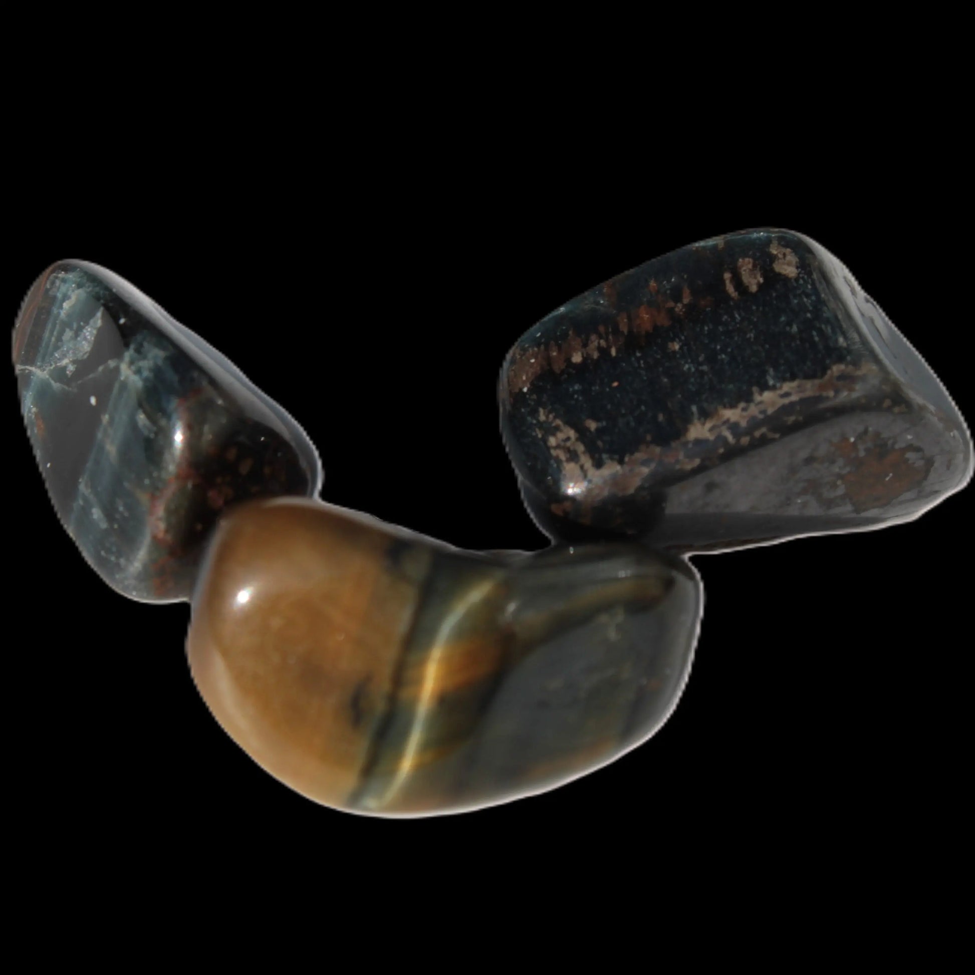 Blue Tigers Eye 3 tumbled stones 10-12g Rocks and Things