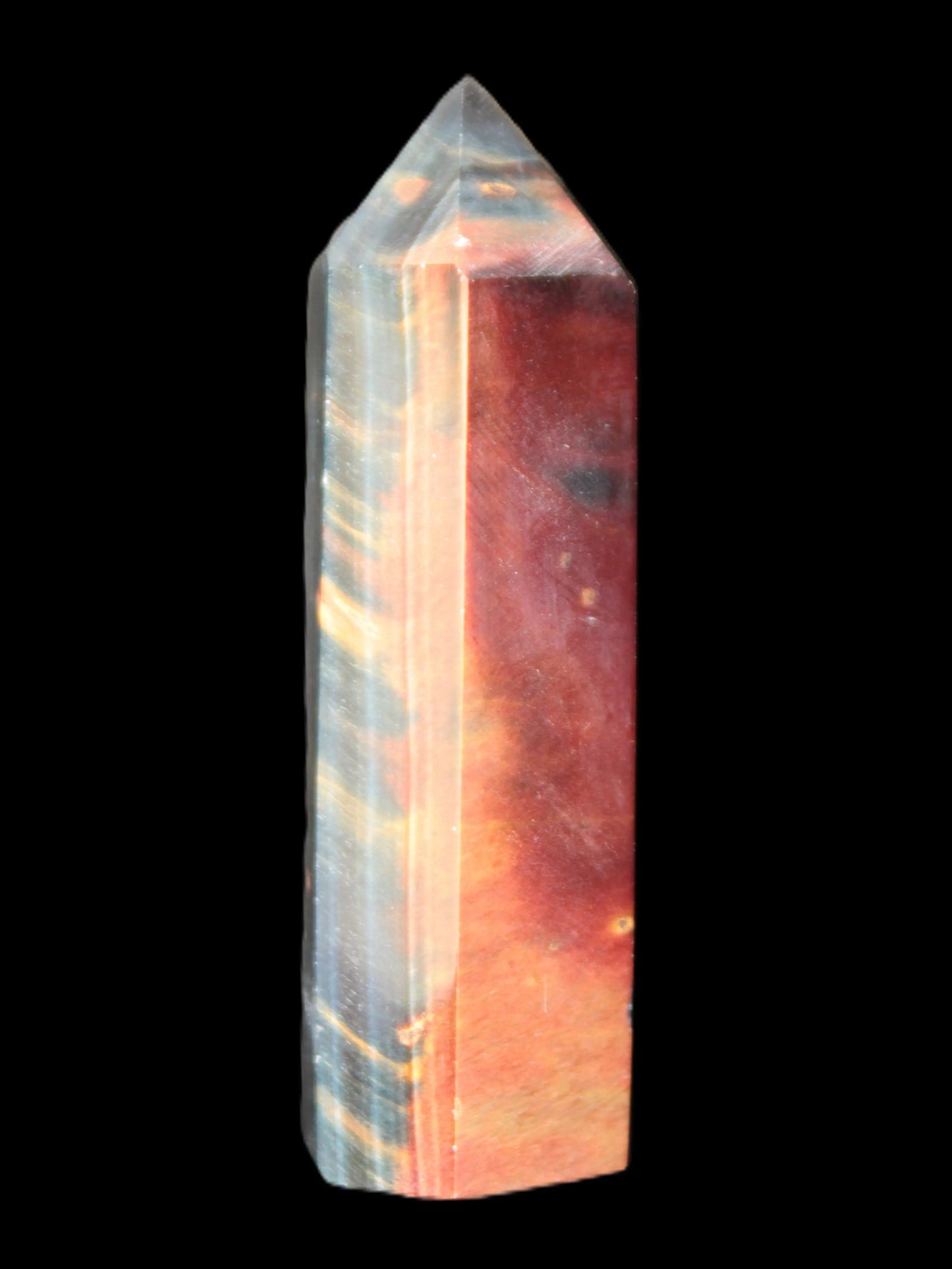 Blue and Red Tigers Eye wand 70mm  52.5g Rocks and Things Store