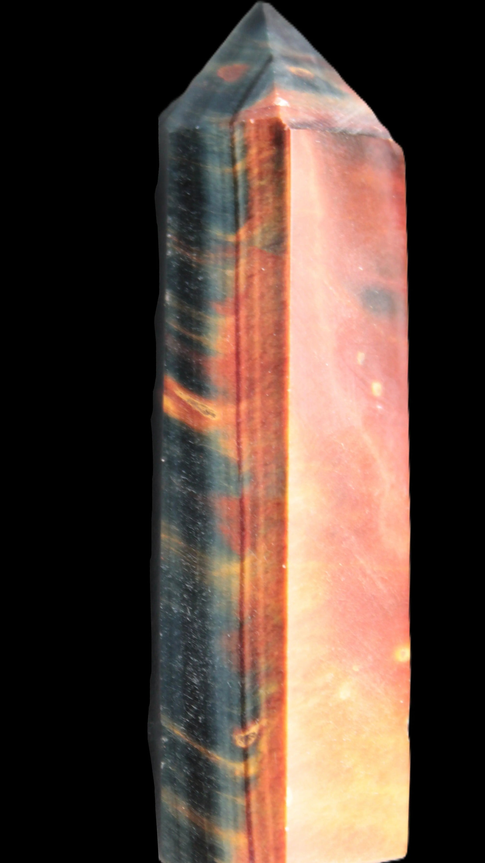 Blue and Red Tigers Eye wand 70mm  52.5g Rocks and Things Store