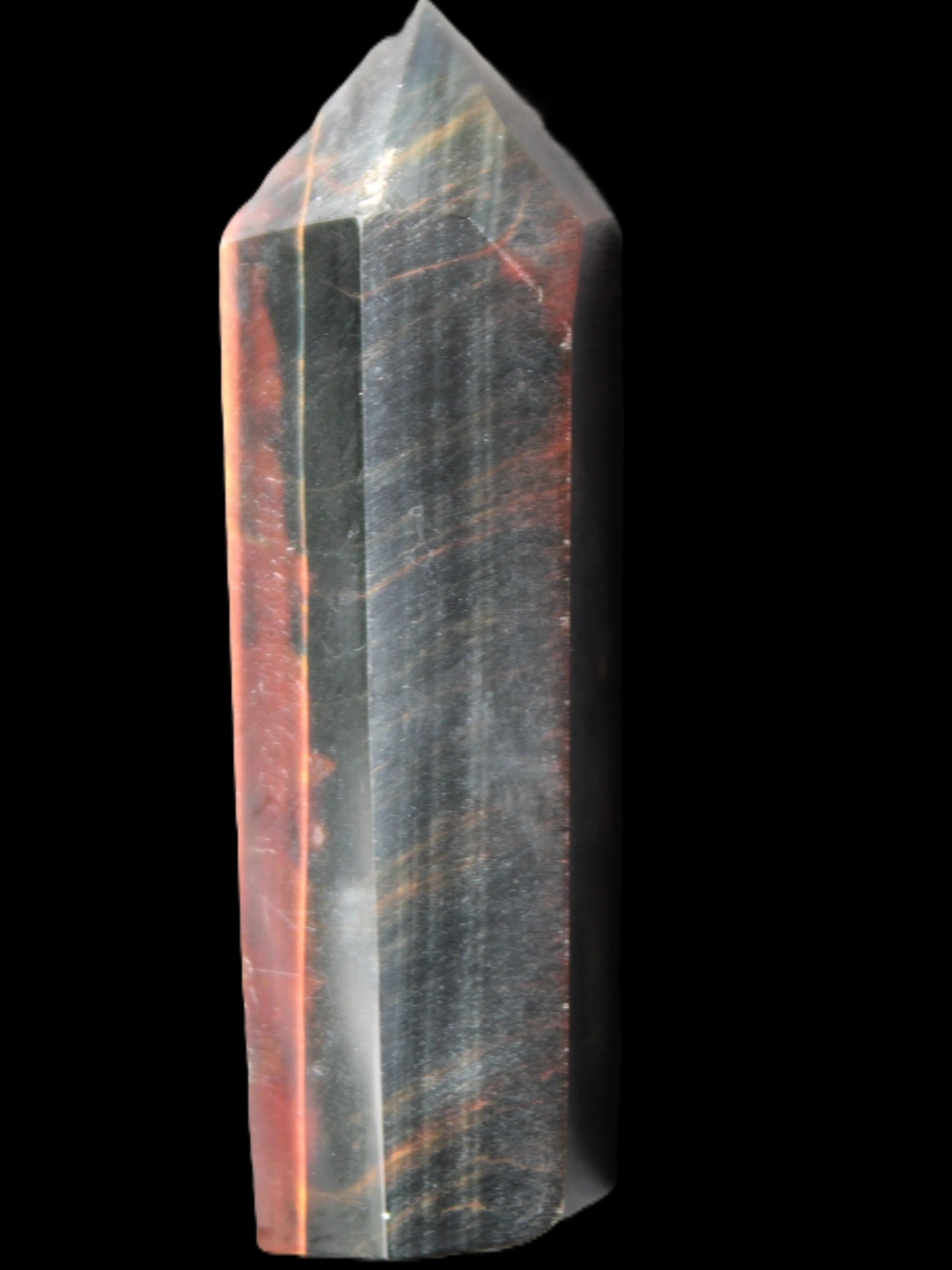 Blue and Red Tigers Eye wand 70mm  52.5g Rocks and Things Store