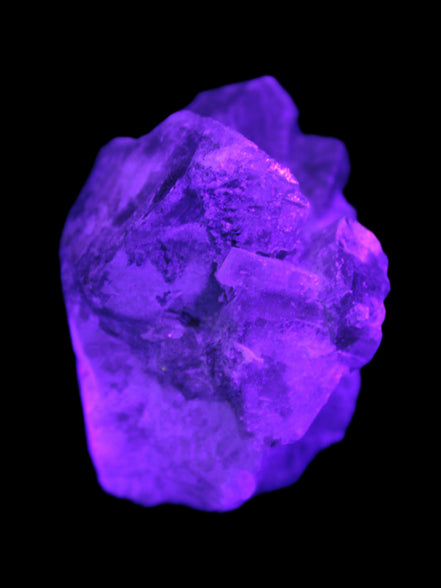 Calcite UV-reactive crystal cluster 100-165g Rocks and Things