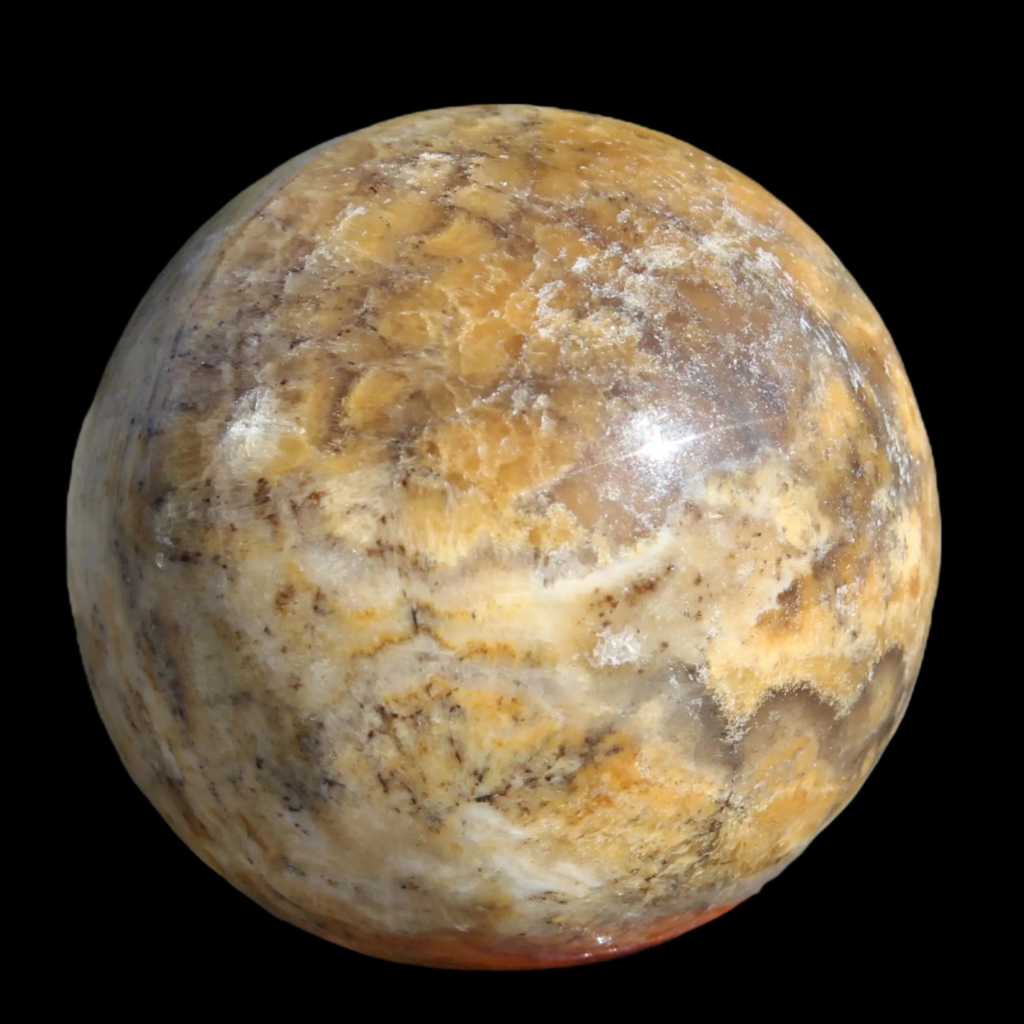 Calcite banded sphere 180g in sunlight - Rocks and Things Store
