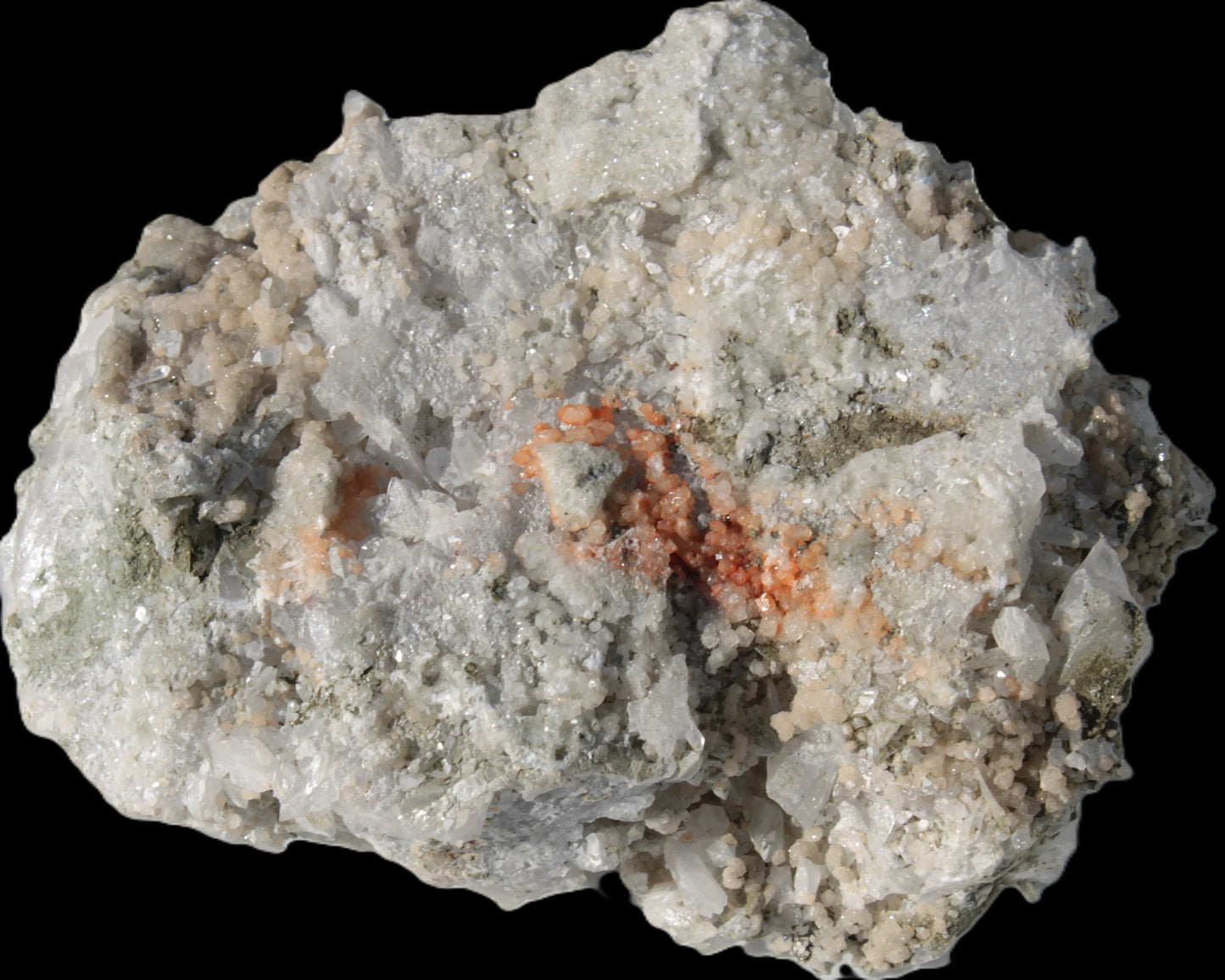 Calcite cluster with sparkly complex Chalcopyrite mineralisation 1340g Rocks and Things