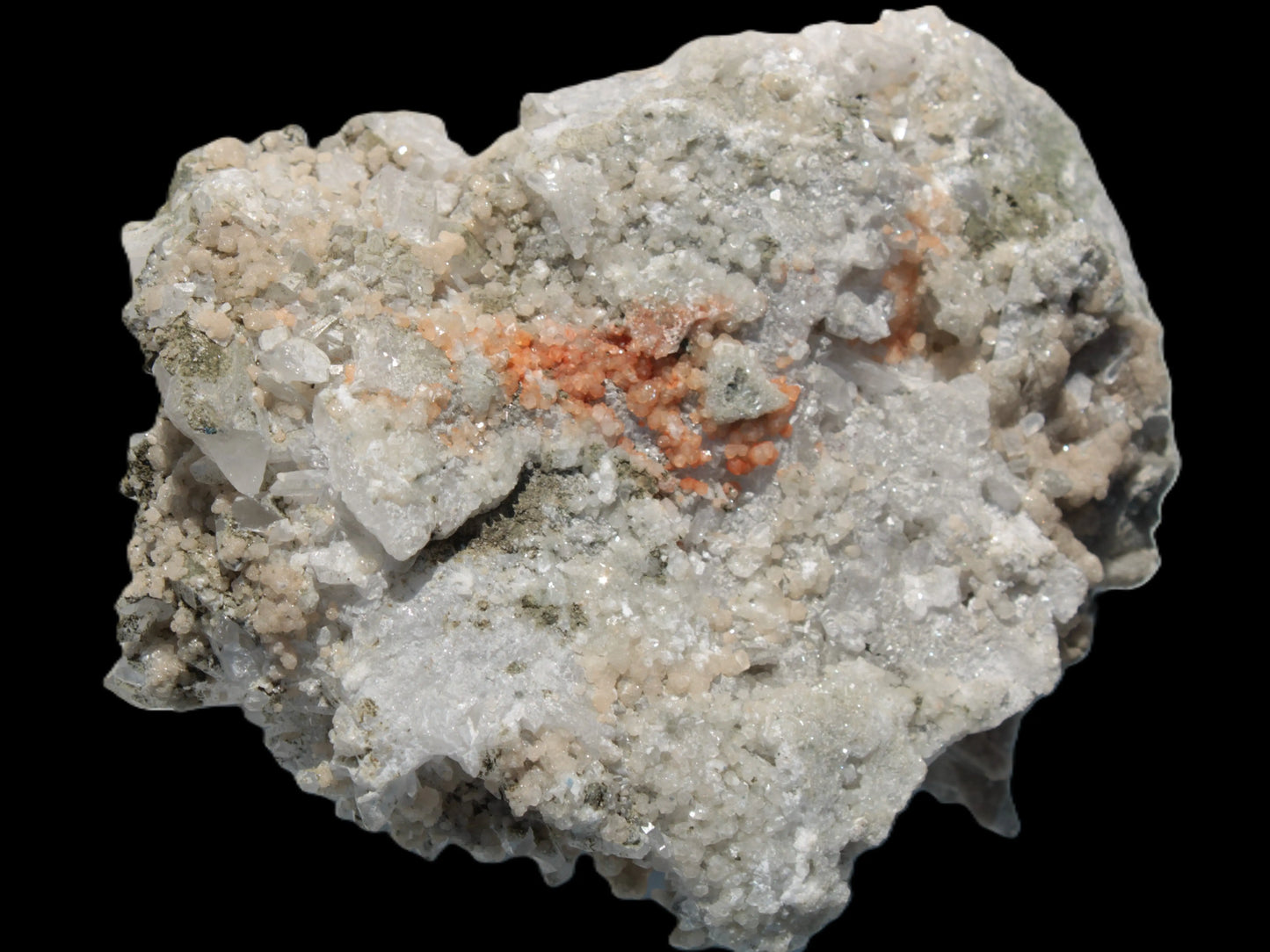 Calcite cluster with sparkly complex Chalcopyrite mineralisation 1340g Rocks and Things